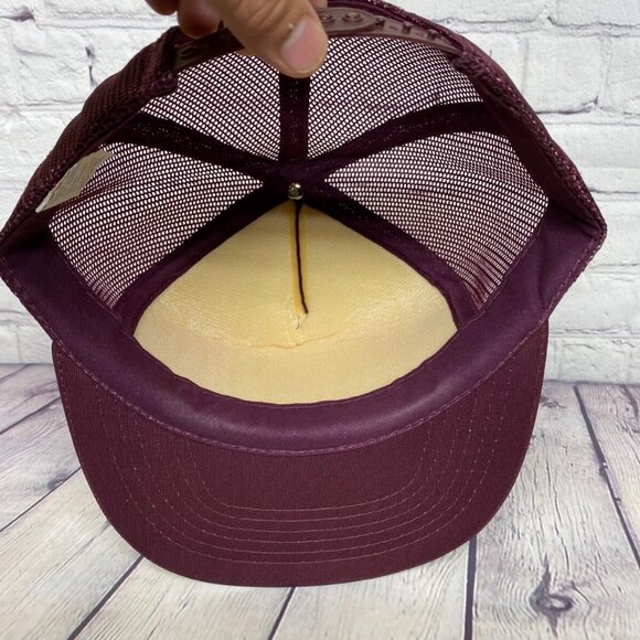 Vintage Trucker Hat Mesh Cap Snapback Burgundy Bayford - Merrifield Investment - Picture 6 of 9